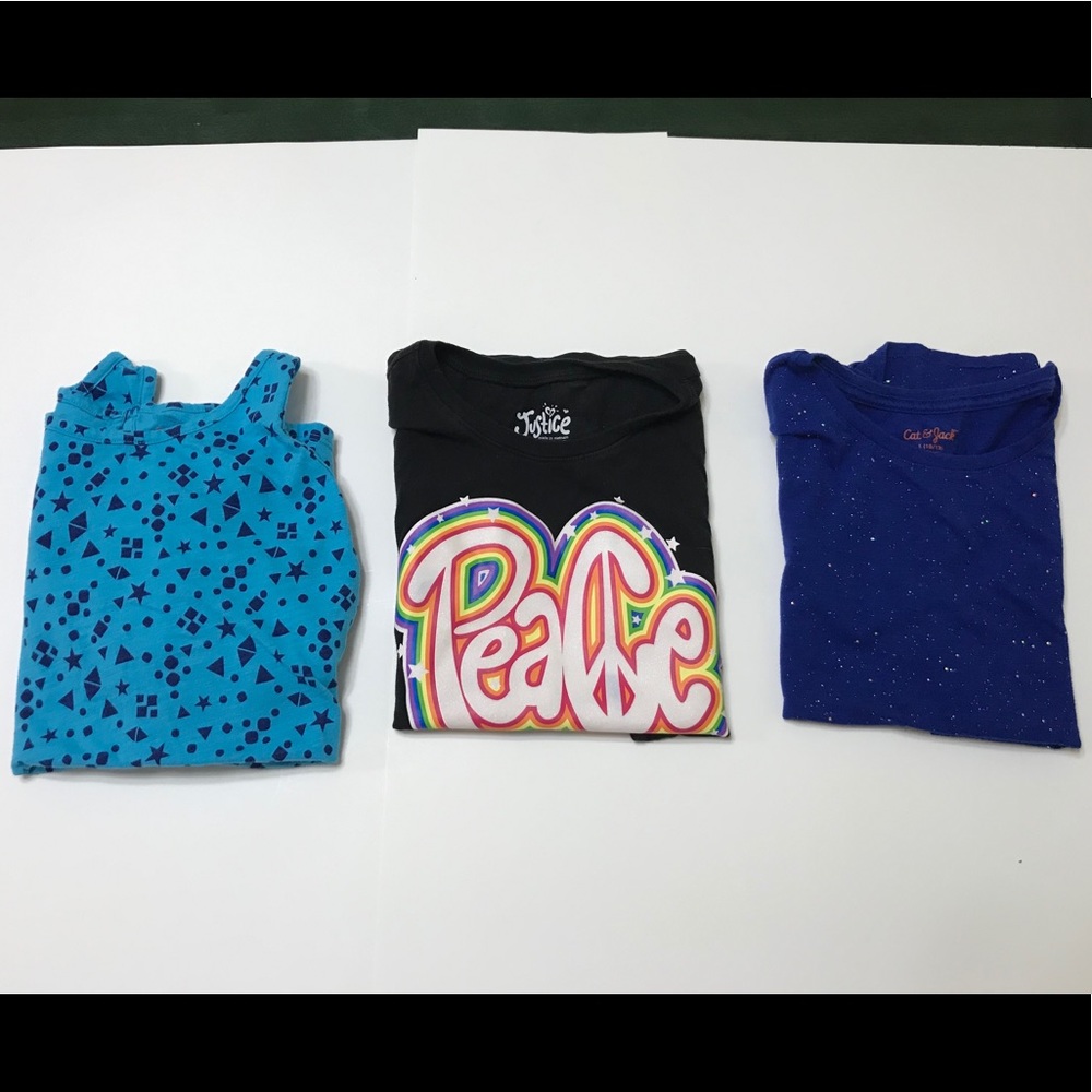 Lot of 3 Girls T Shirts! Cat & Jack / Justice!